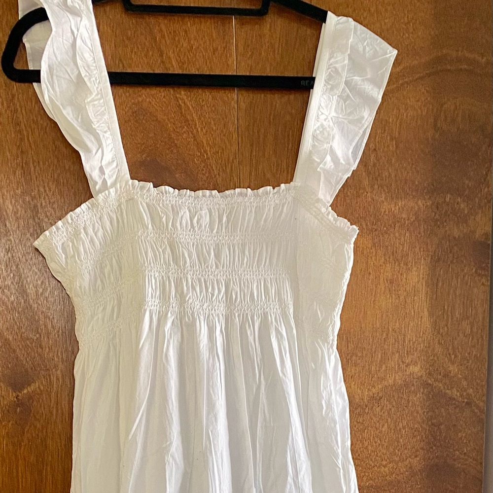 French Connection White Smocked Sundress